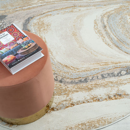 Amber 184 Sand Round Rug
