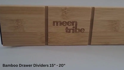Bamboo Drawer Organisers with Inserts - 4 Pack