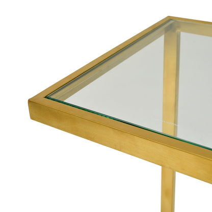 Glass Side Table - Gold Base (Set of 3) - Last one