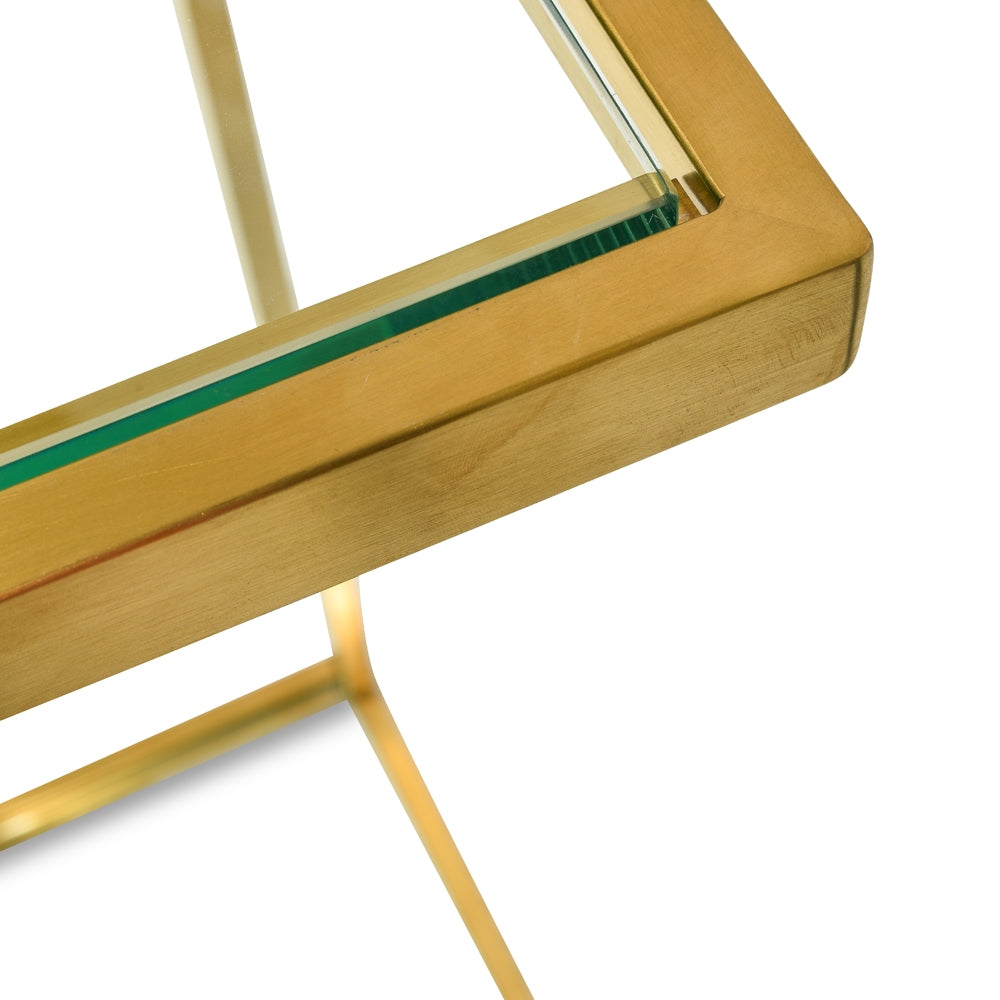 Glass Side Table - Gold Base (Set of 3) - Last one