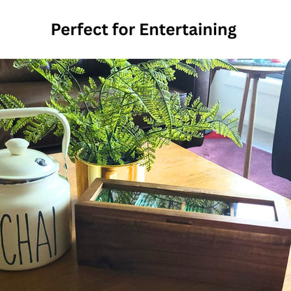 Acacia Wood Spice and Tea Storage Box