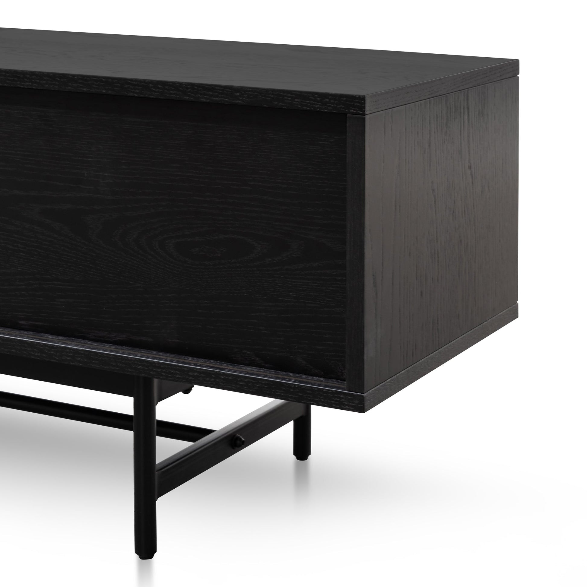 2.1m Wooden Entertainment TV Unit - Full Black