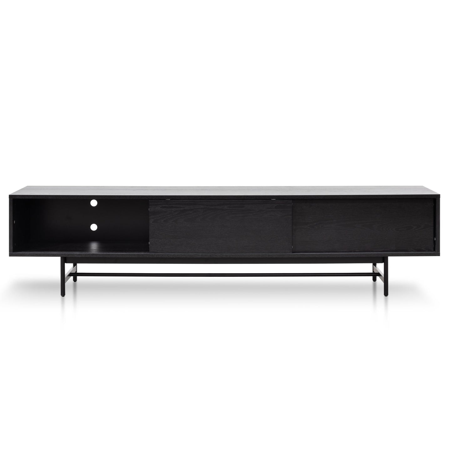 2.1m Wooden Entertainment TV Unit - Full Black