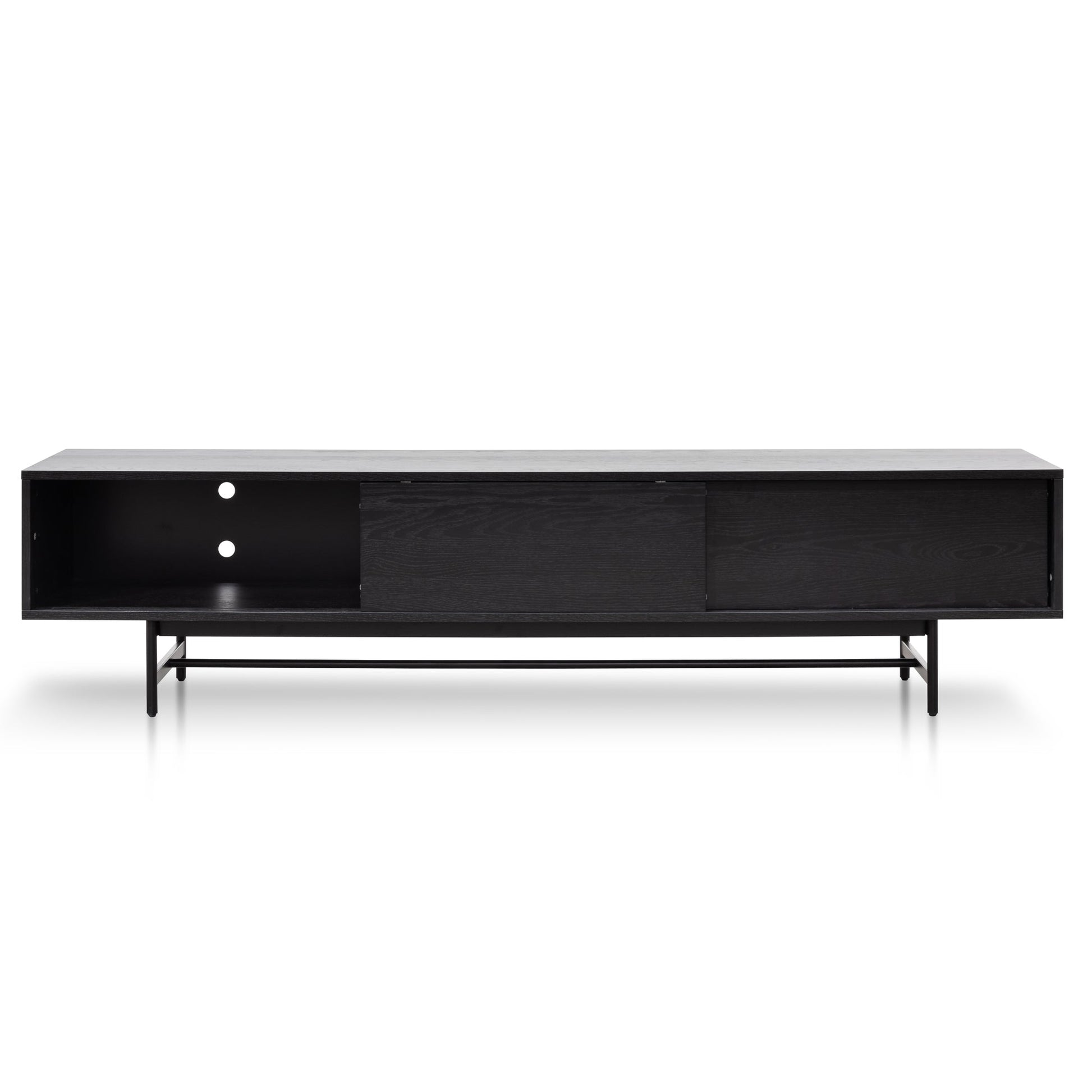 2.1m Wooden Entertainment TV Unit - Full Black
