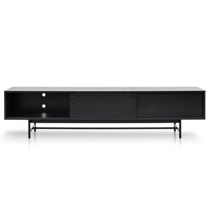 2.1m Wooden Entertainment TV Unit - Full Black