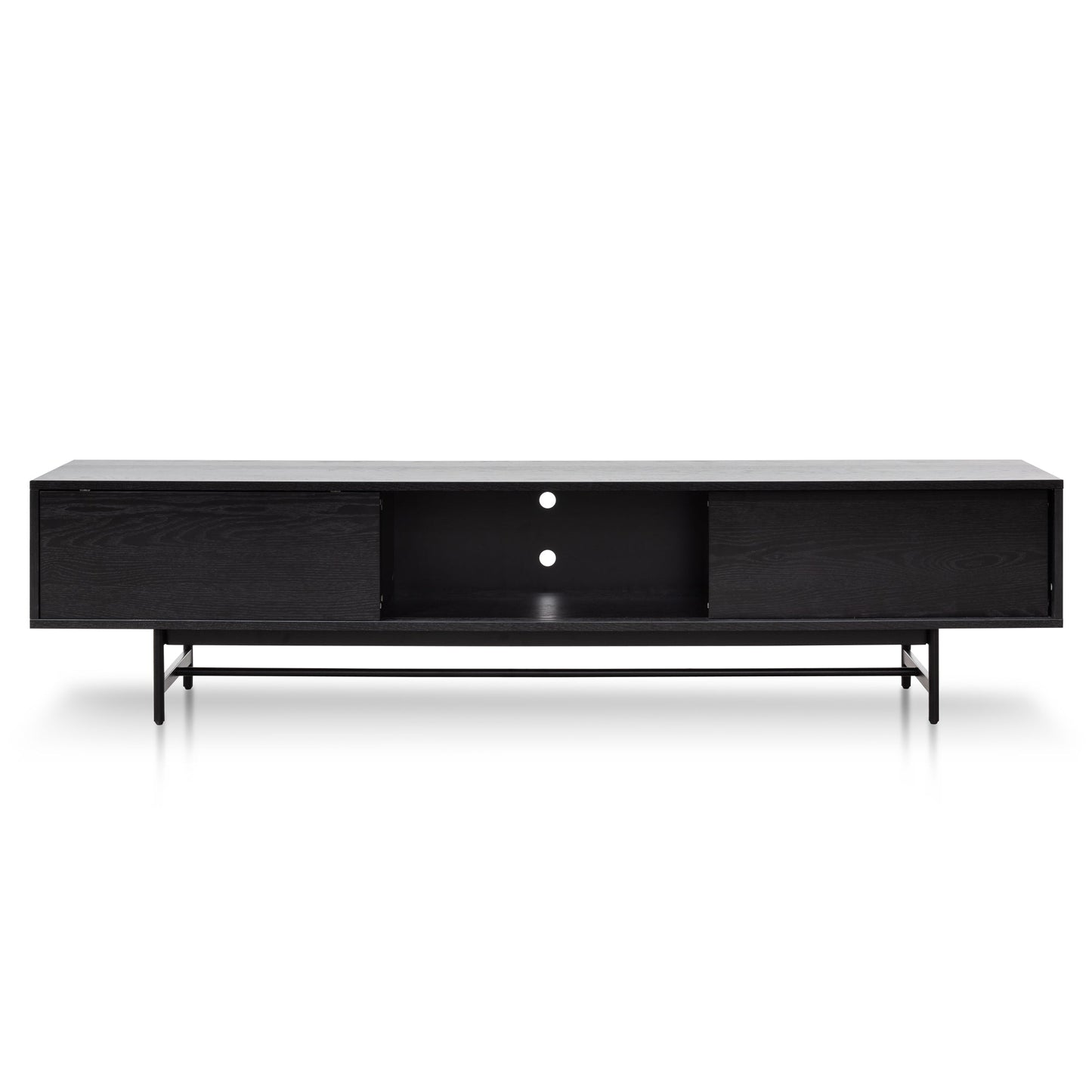 2.1m Wooden Entertainment TV Unit - Full Black
