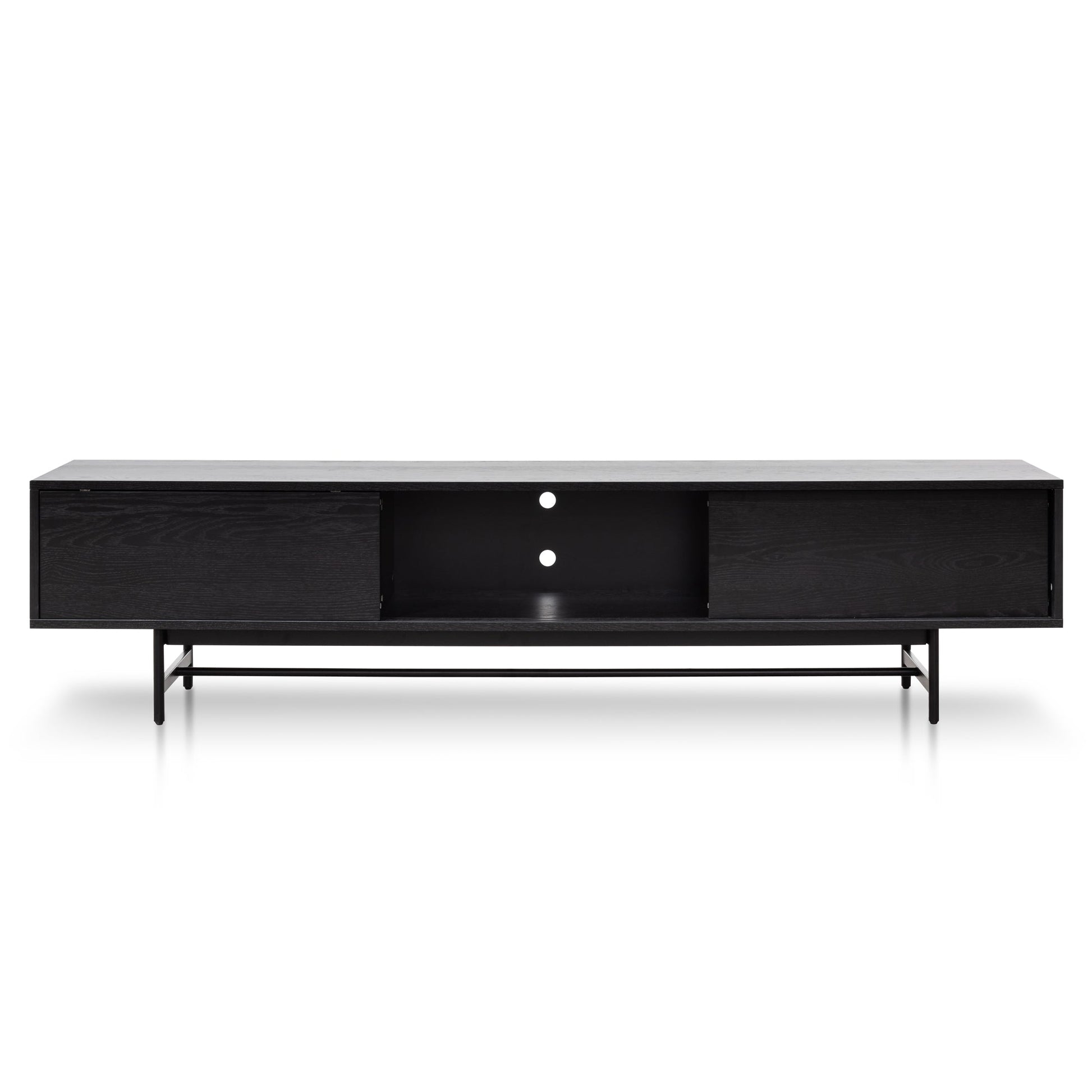 2.1m Wooden Entertainment TV Unit - Full Black