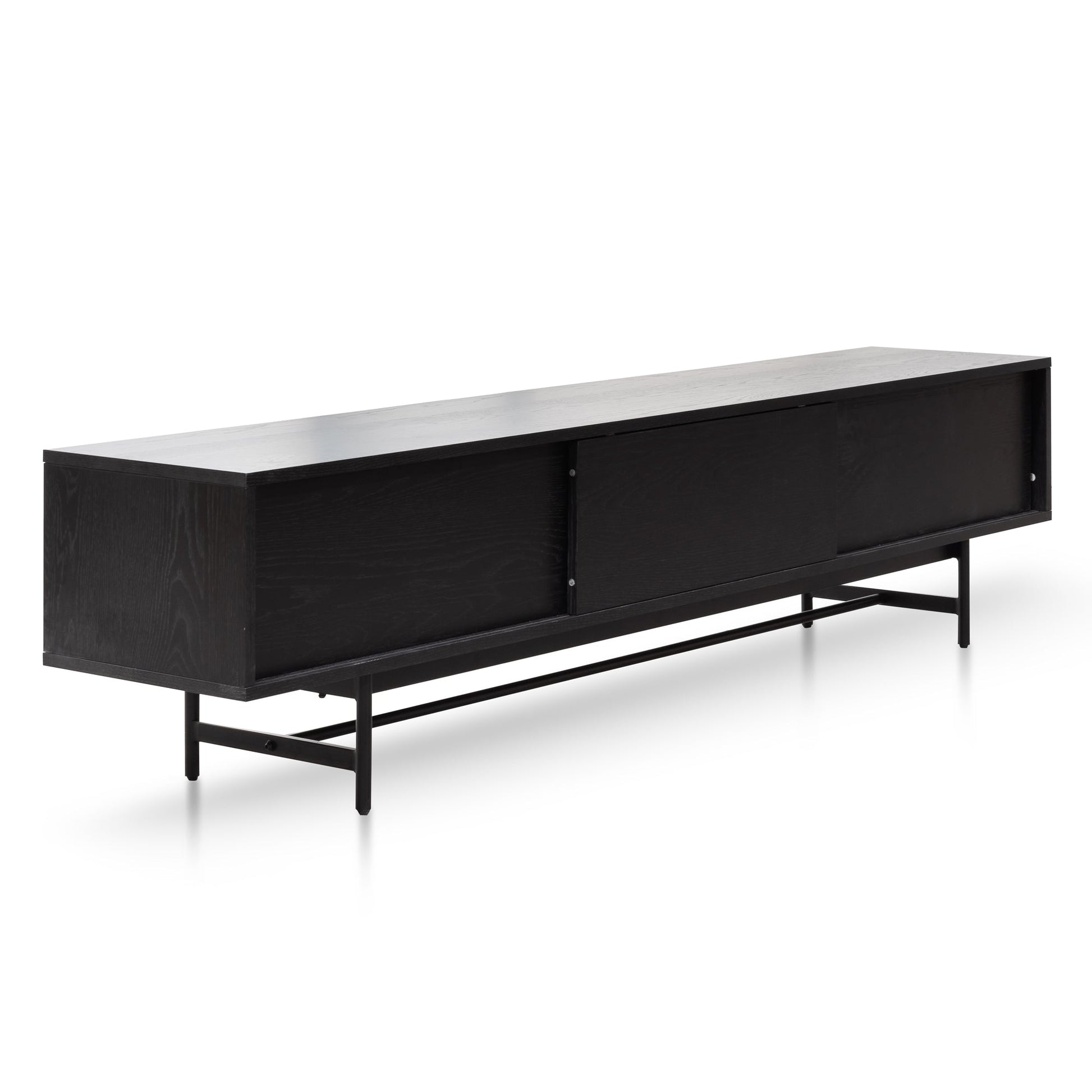 2.1m Wooden Entertainment TV Unit - Full Black