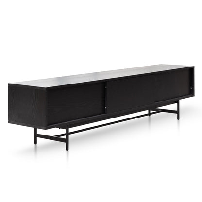 2.1m Wooden Entertainment TV Unit - Full Black