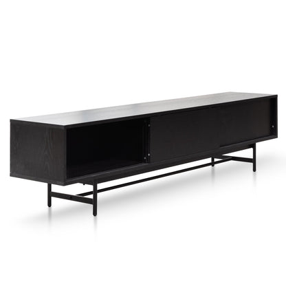 2.1m Wooden Entertainment TV Unit - Full Black