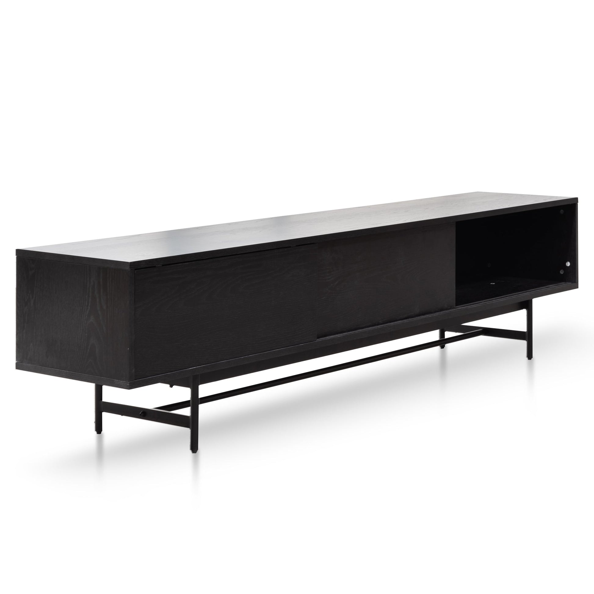 2.1m Wooden Entertainment TV Unit - Full Black