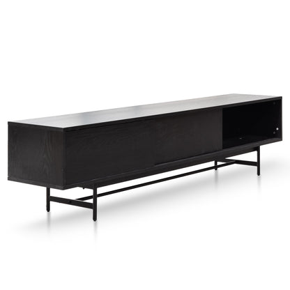 2.1m Wooden Entertainment TV Unit - Full Black
