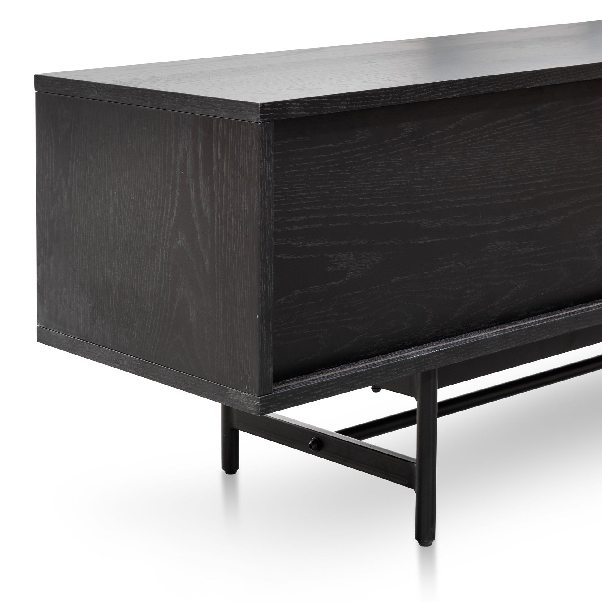 2.1m Wooden Entertainment TV Unit - Full Black
